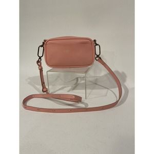 J Crew Small 100% Leather Pink Crossbody. Adjustable Strap. Preloved.